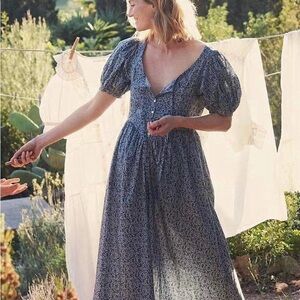 Floral Blue Women's Dress